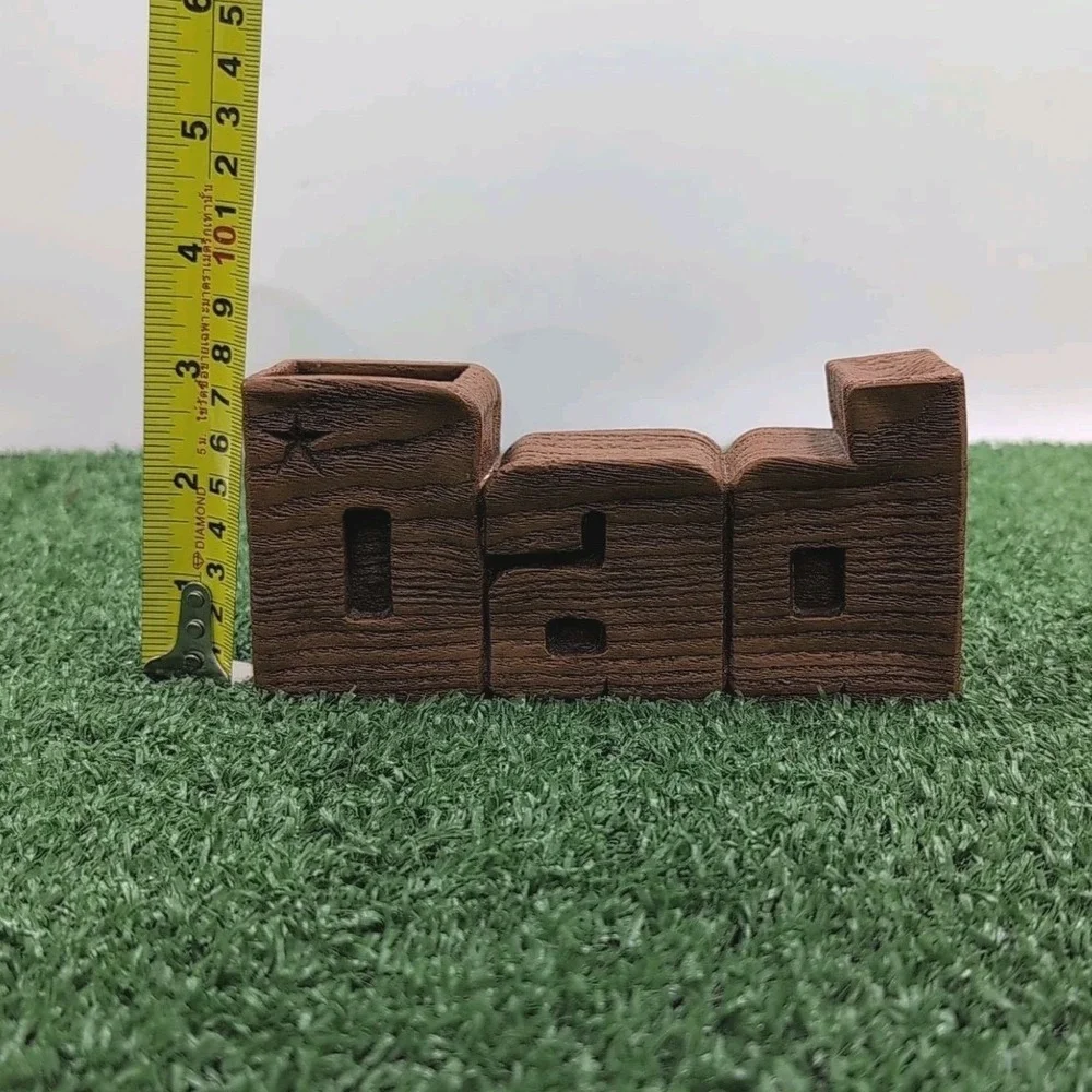 VTG Dad Pen‎ Holder Wood Resin Sculpture Father's Day Gift